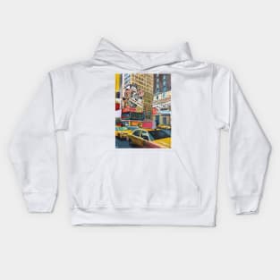 New York, Taxis and Billboards Kids Hoodie